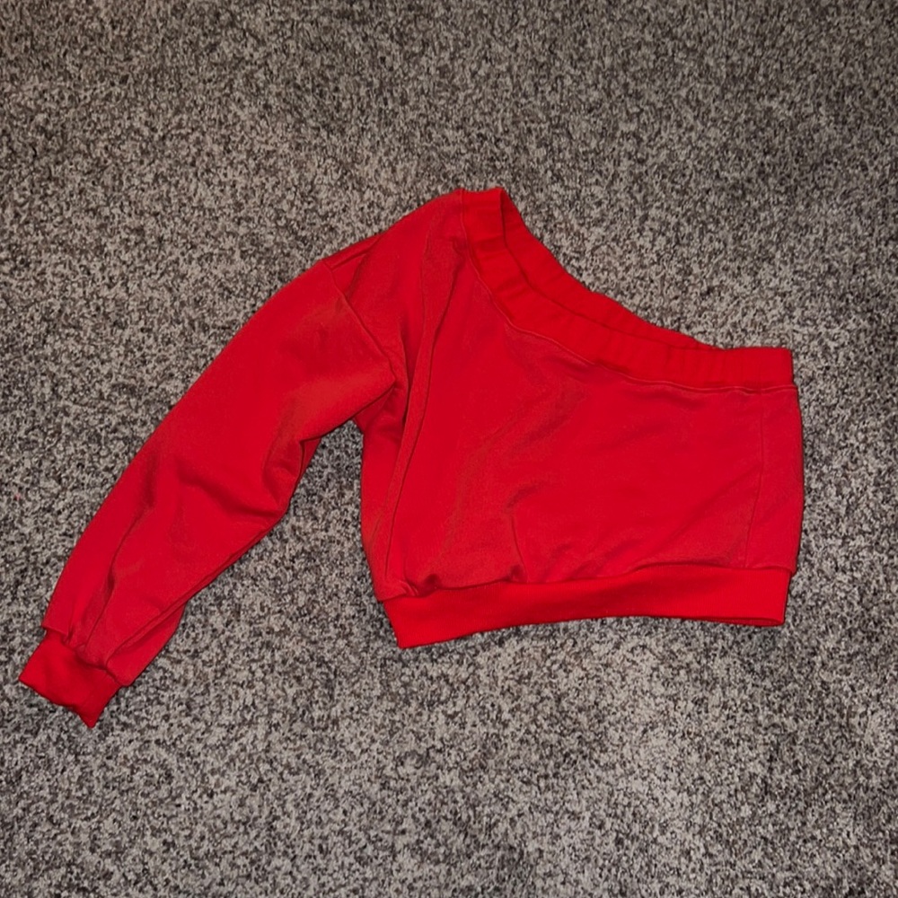 GameDay One Shoulder Cropped Sweatshirt